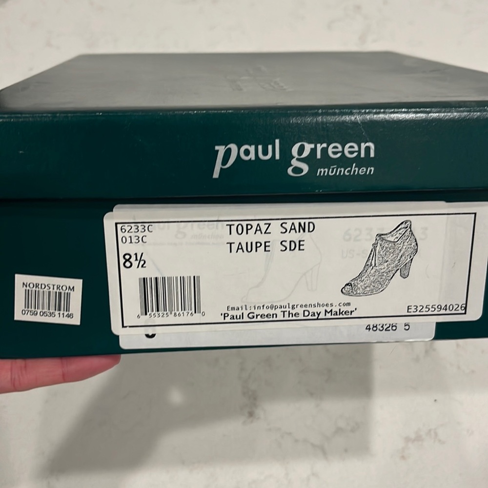 Paul Green Topaz Sand Taupe Suede Heel